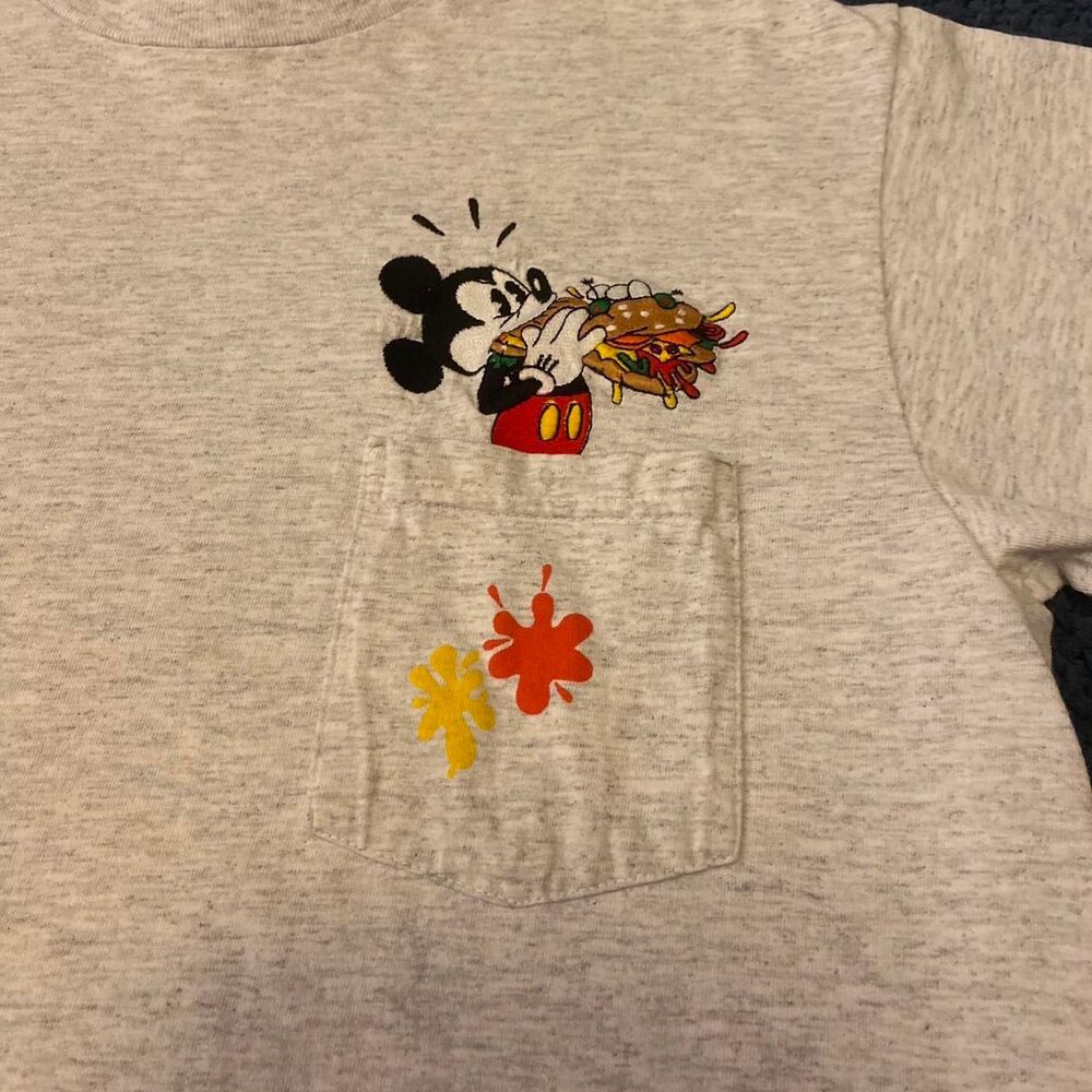 80s 90s Disney Mickey Mouse Single-stitch embroidered tee - Picture 2 of 5